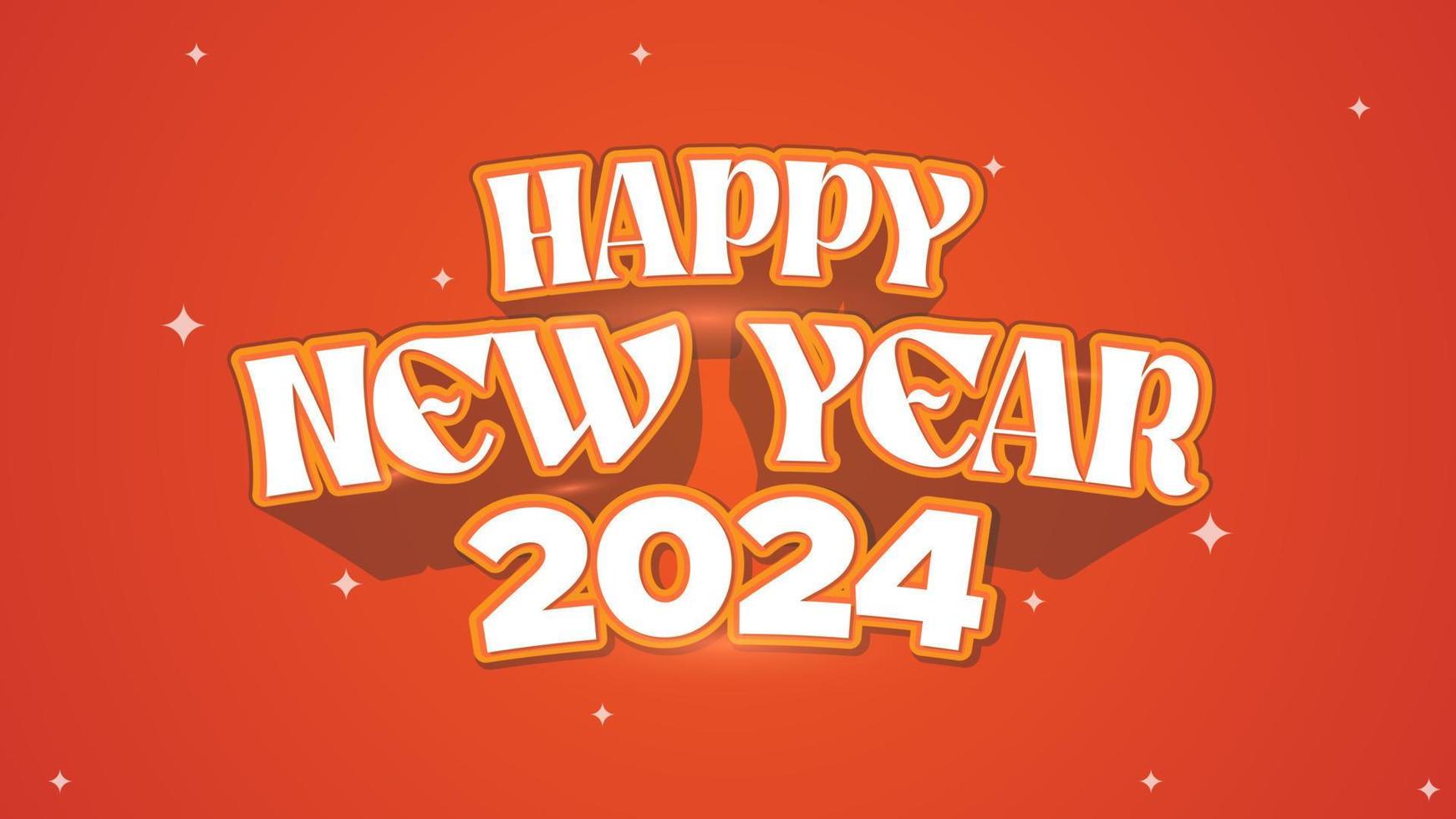 Happy New Year 3D Vector Typography Style