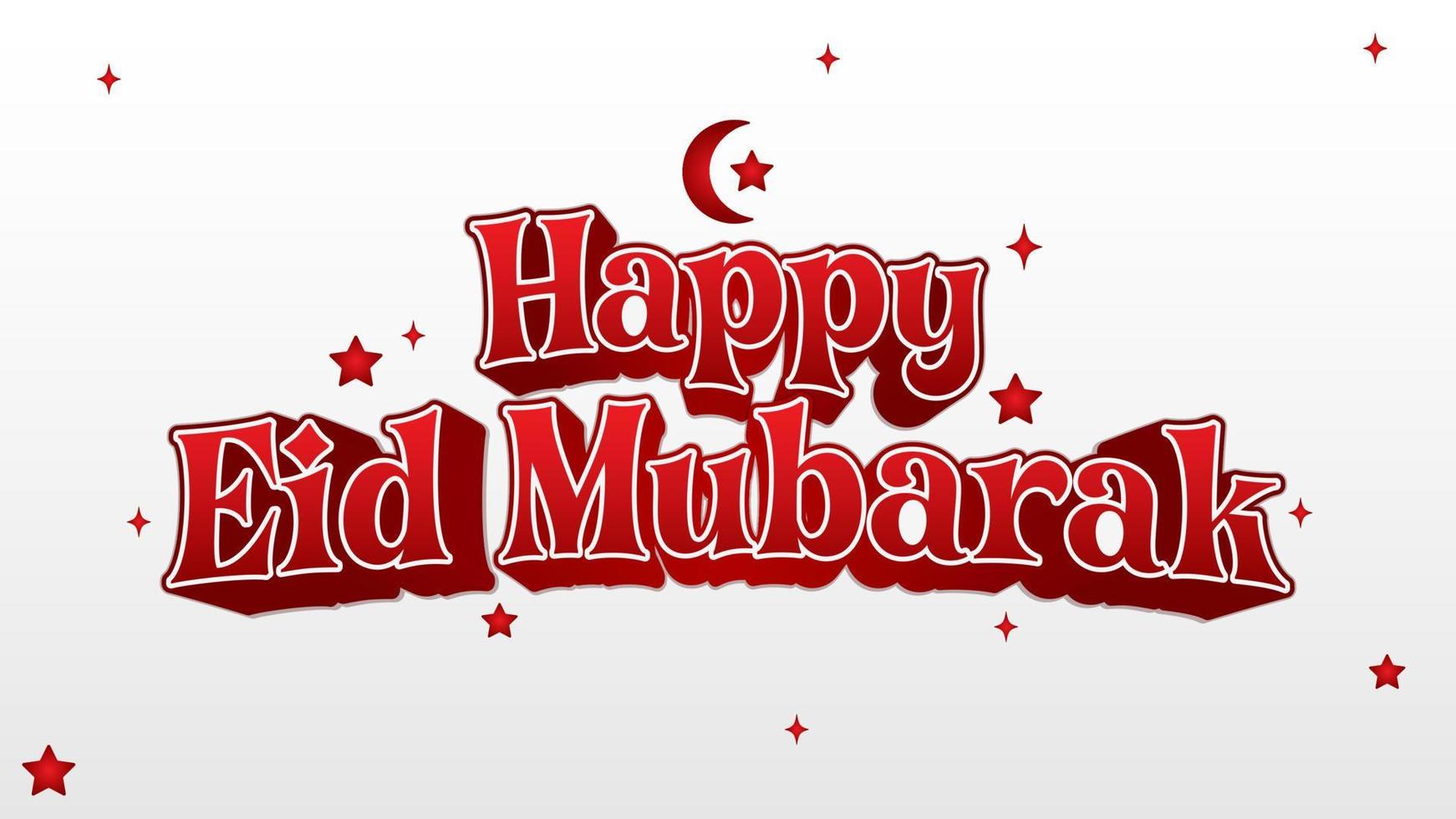 Happy Eid Mubarak 3D Vector Typography Style