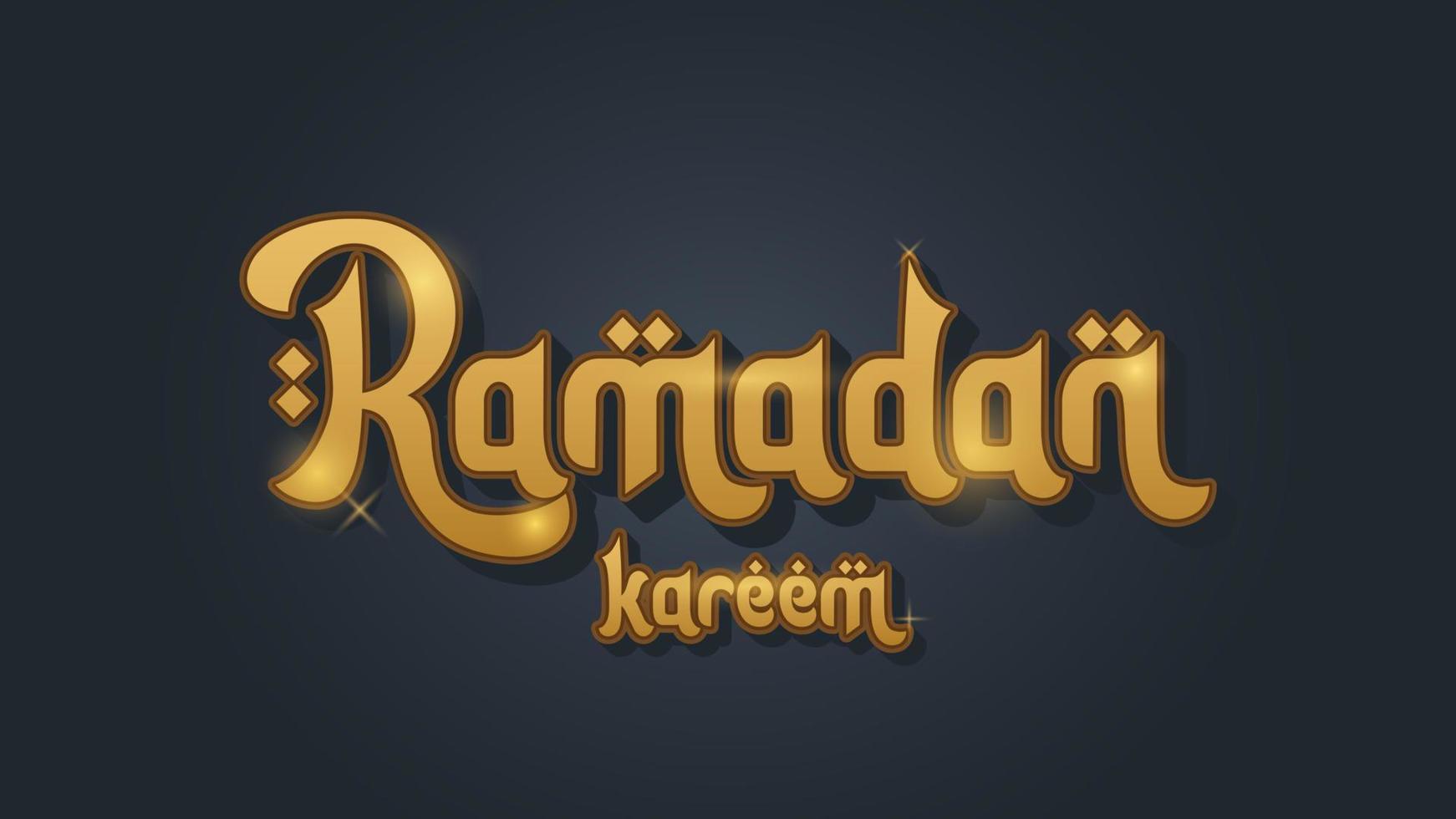 Happy Ramadan Kareem 3D Style Typography vector