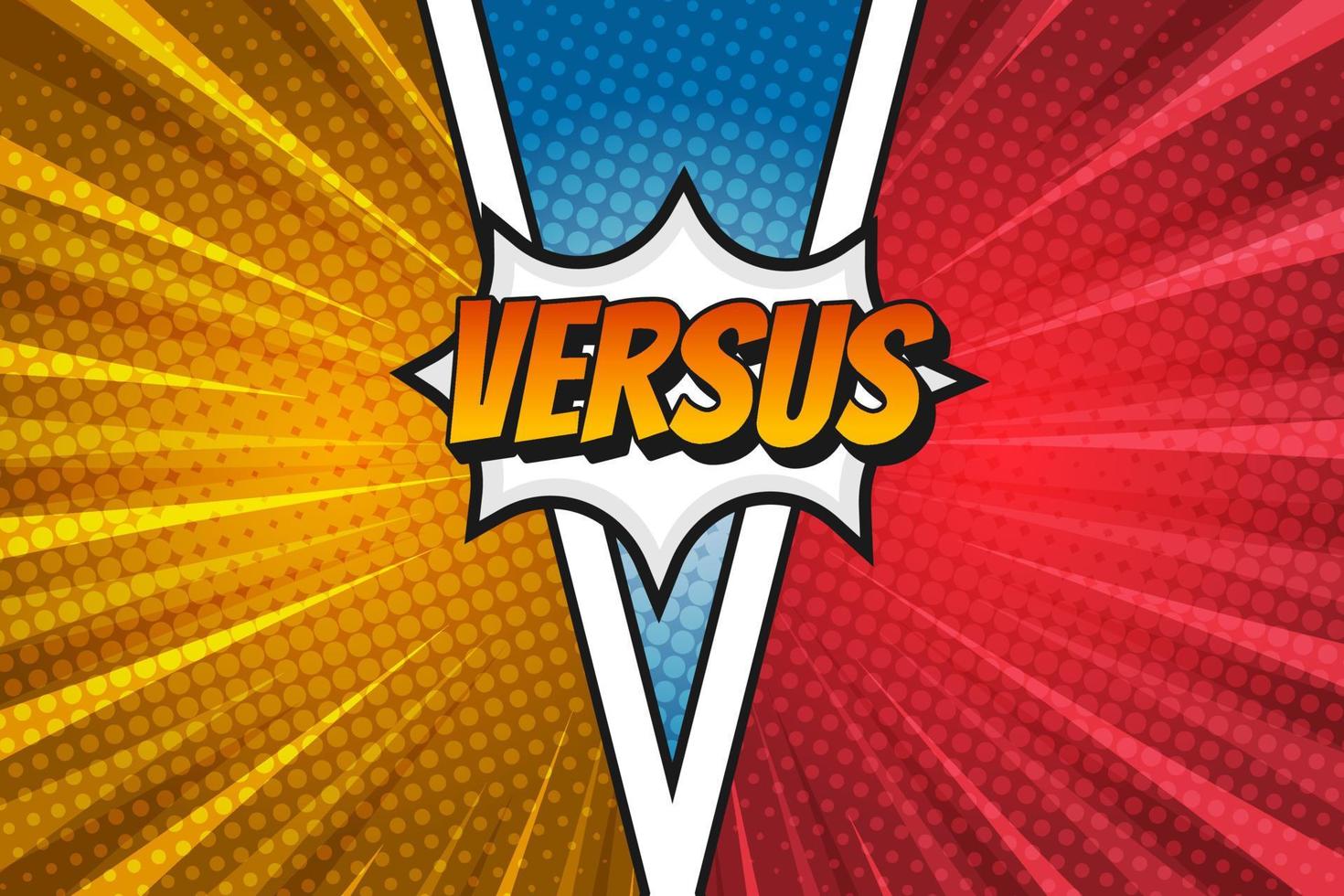 Comic book style battle background with the word versus, vector illustration