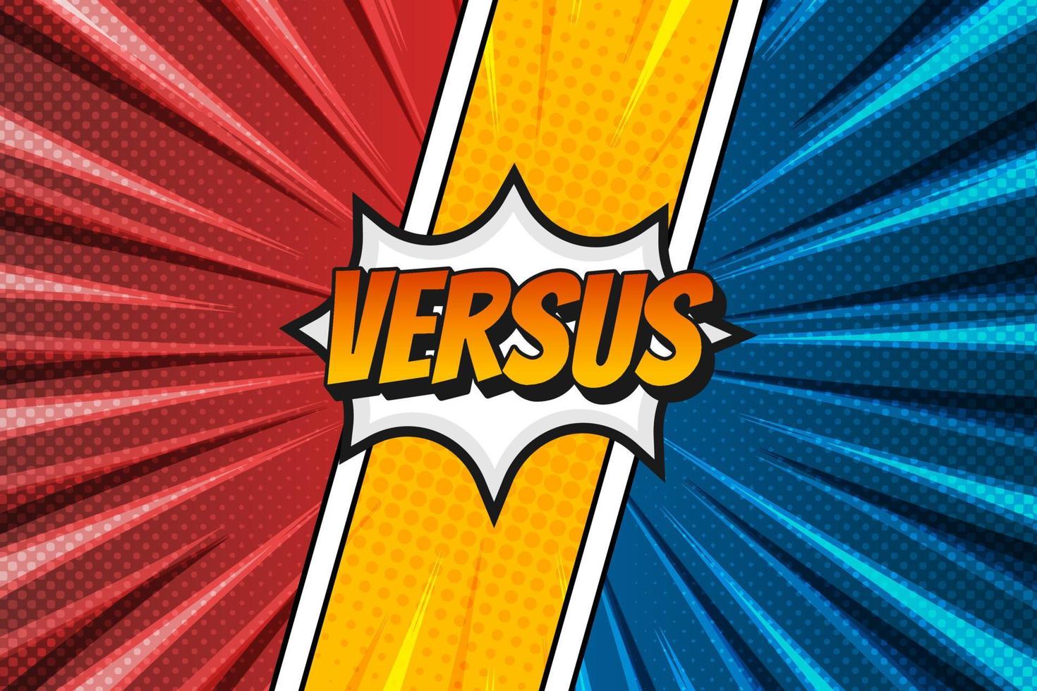Duel comic book style versus background with rays vector