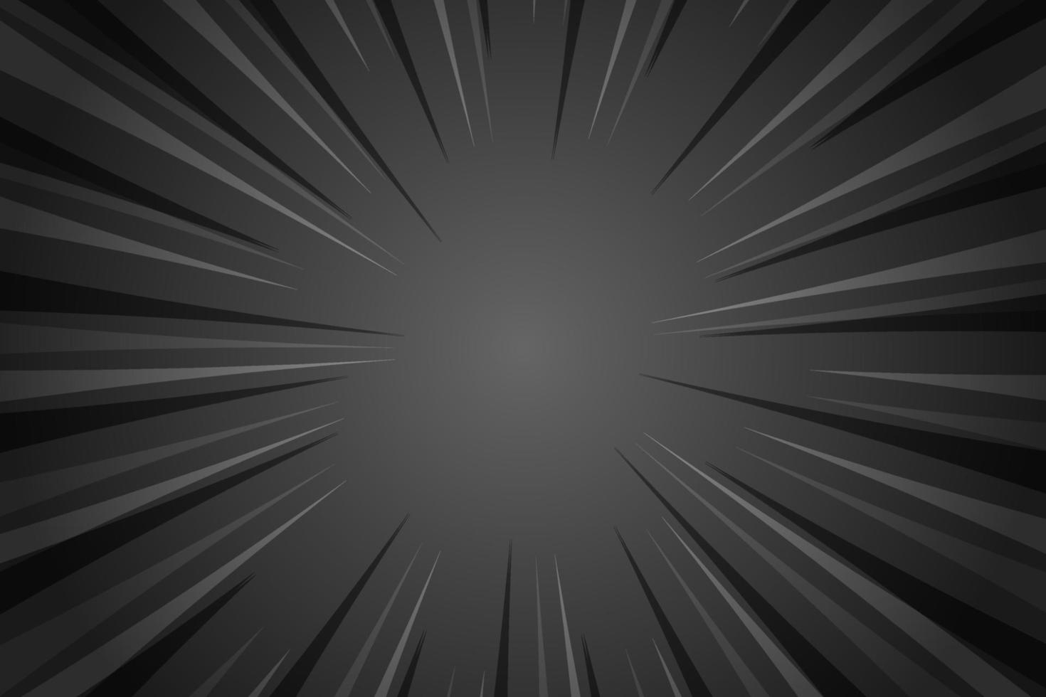 Blank black rays background with pattern lines vector