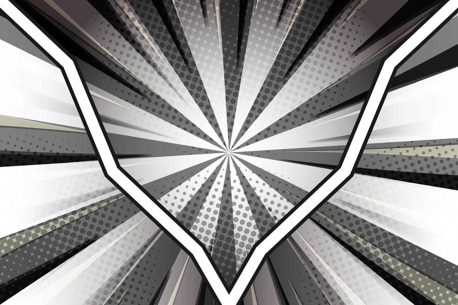 Gray pop art comic style frame background vector