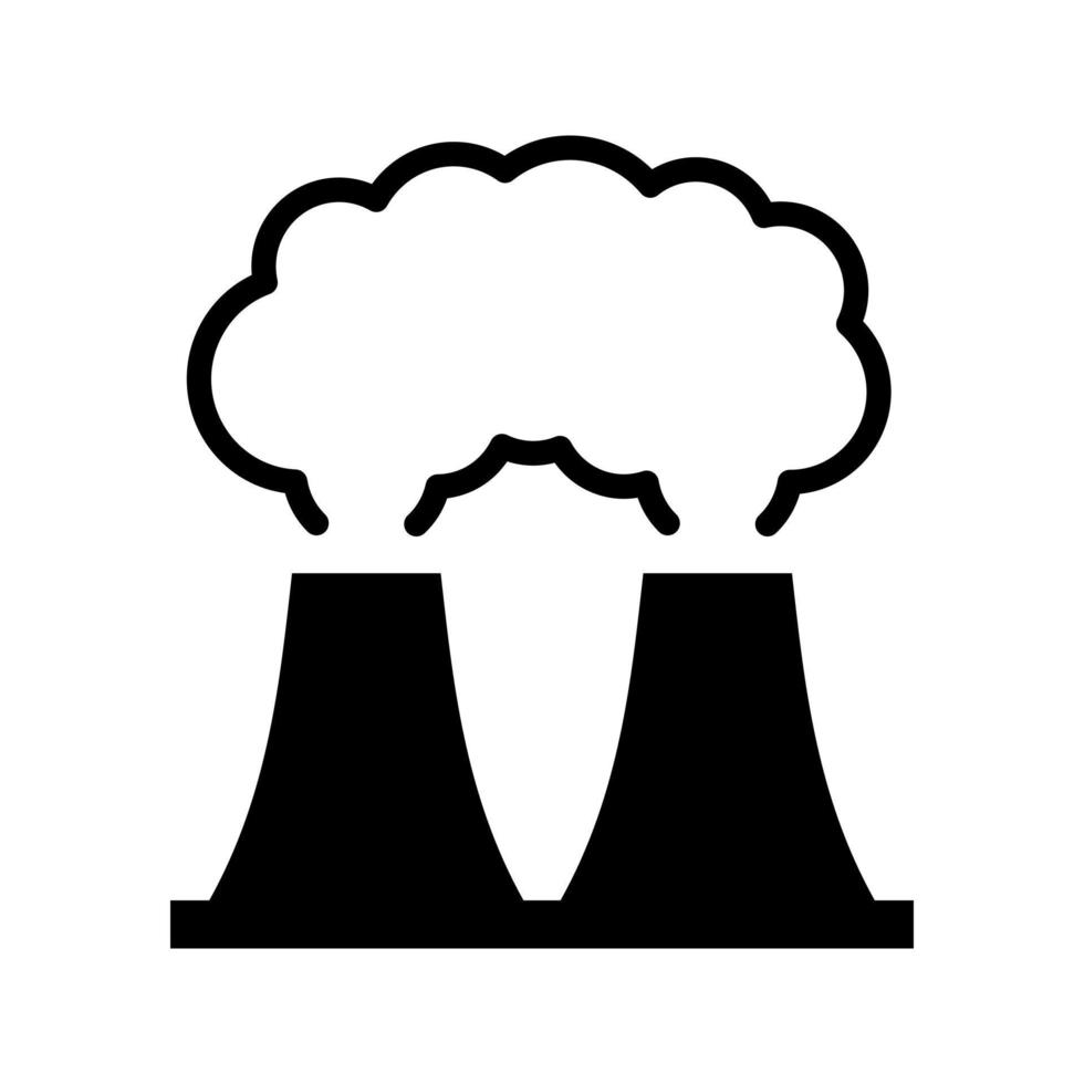 de fumar tubería de térmico poder planta icono. sucio producción destruyendo ecología con aire contaminación y poderoso tóxico emisiones dentro vector atmósfera