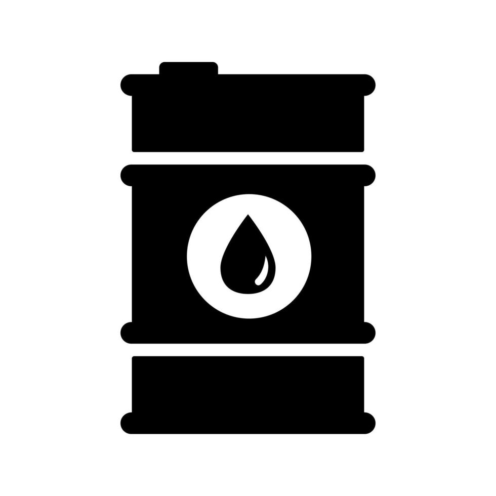 Barrel with oil icon. Iron container with fossil fuels and raw materials as industrial symbol for environmental pollution and gasoline vector production