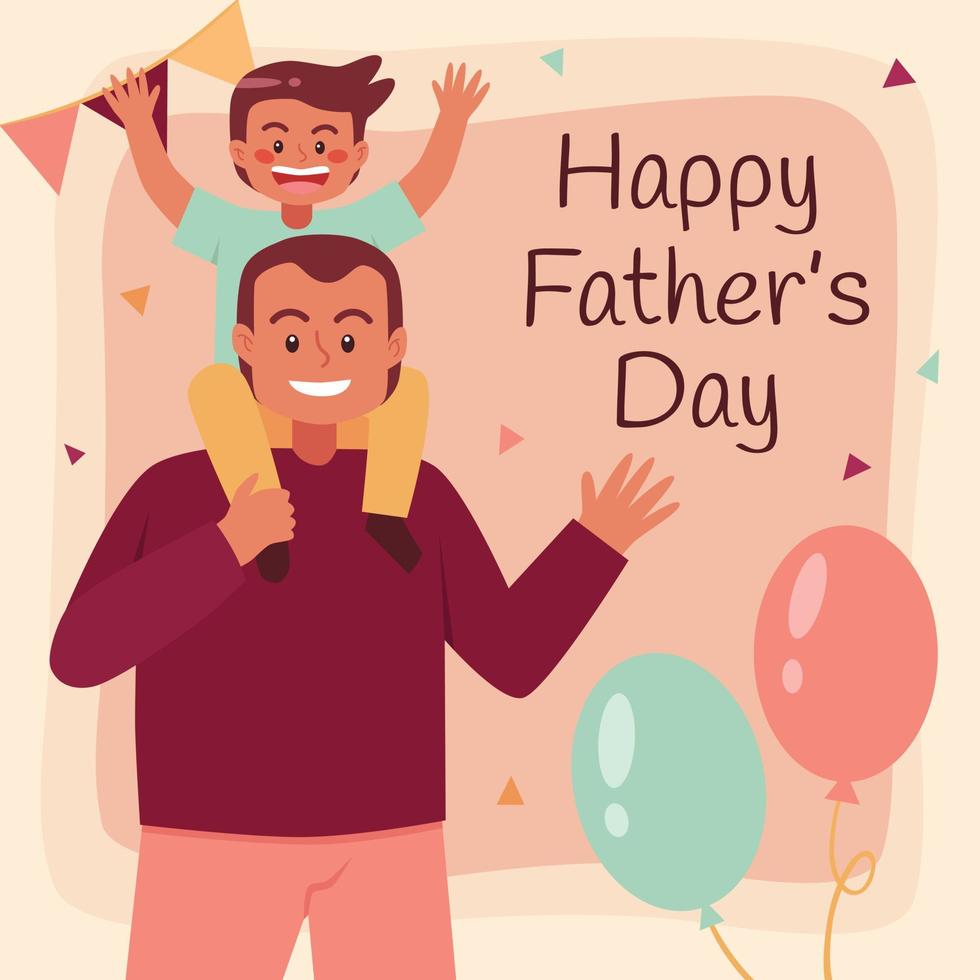 Happy father's day greeting card vector