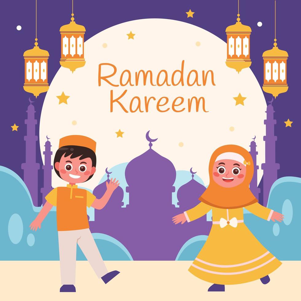 Ramadan Kareem greeting card vector