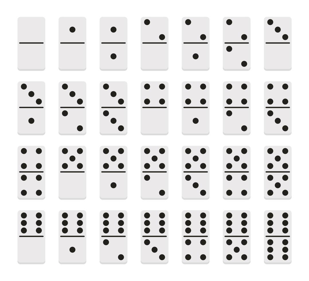 Vcetor Set Of Flat Dominoes vector