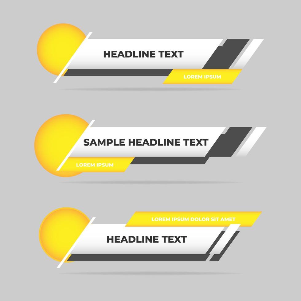 Set of Vector Lower Third Design Template