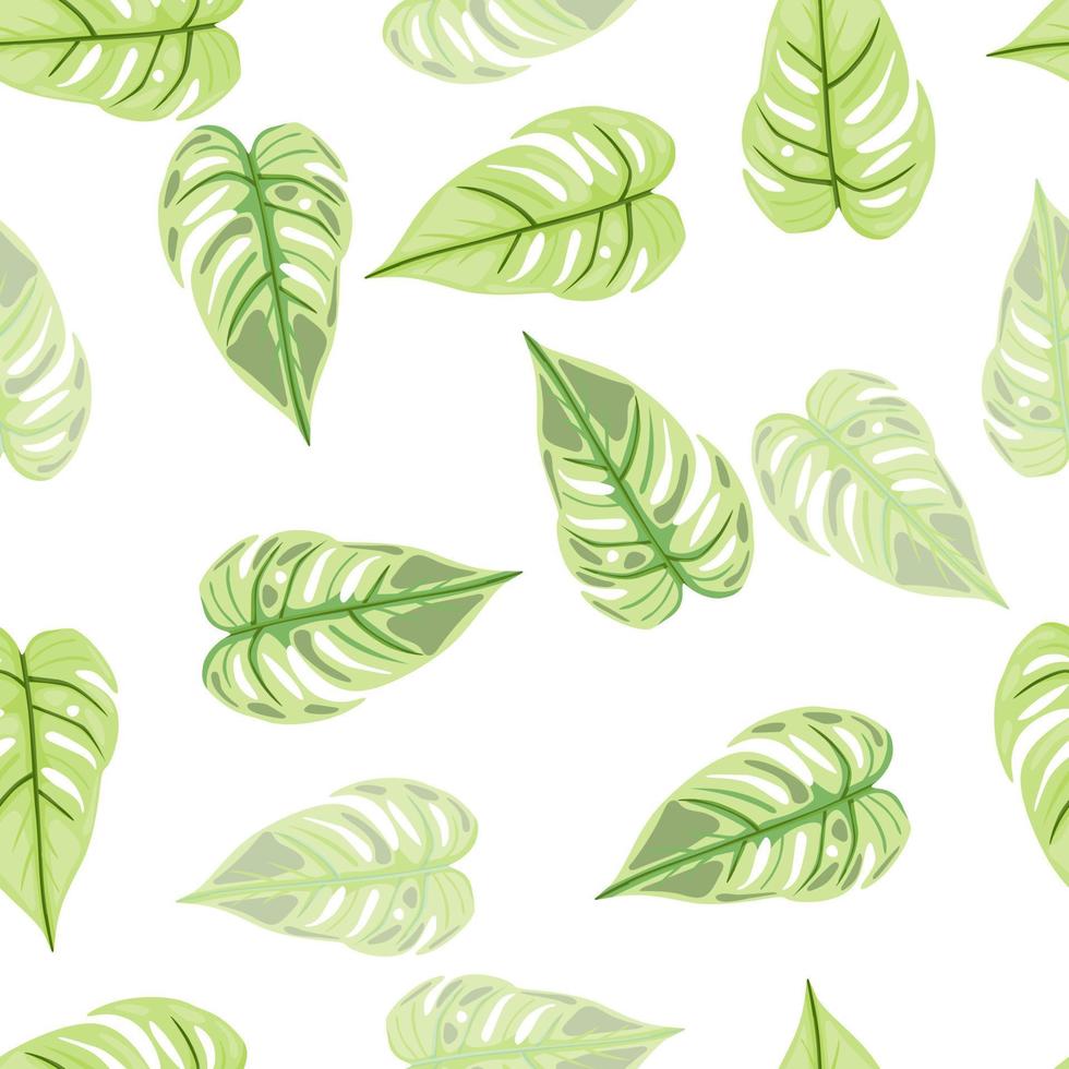 Jungle leaf seamless wallpaper. Decorative tropical palm leaves seamless pattern. Exotic botanical texture. Floral background. vector