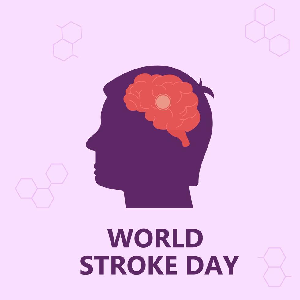 World stroke day illustration, flat background. Make May Purple vector