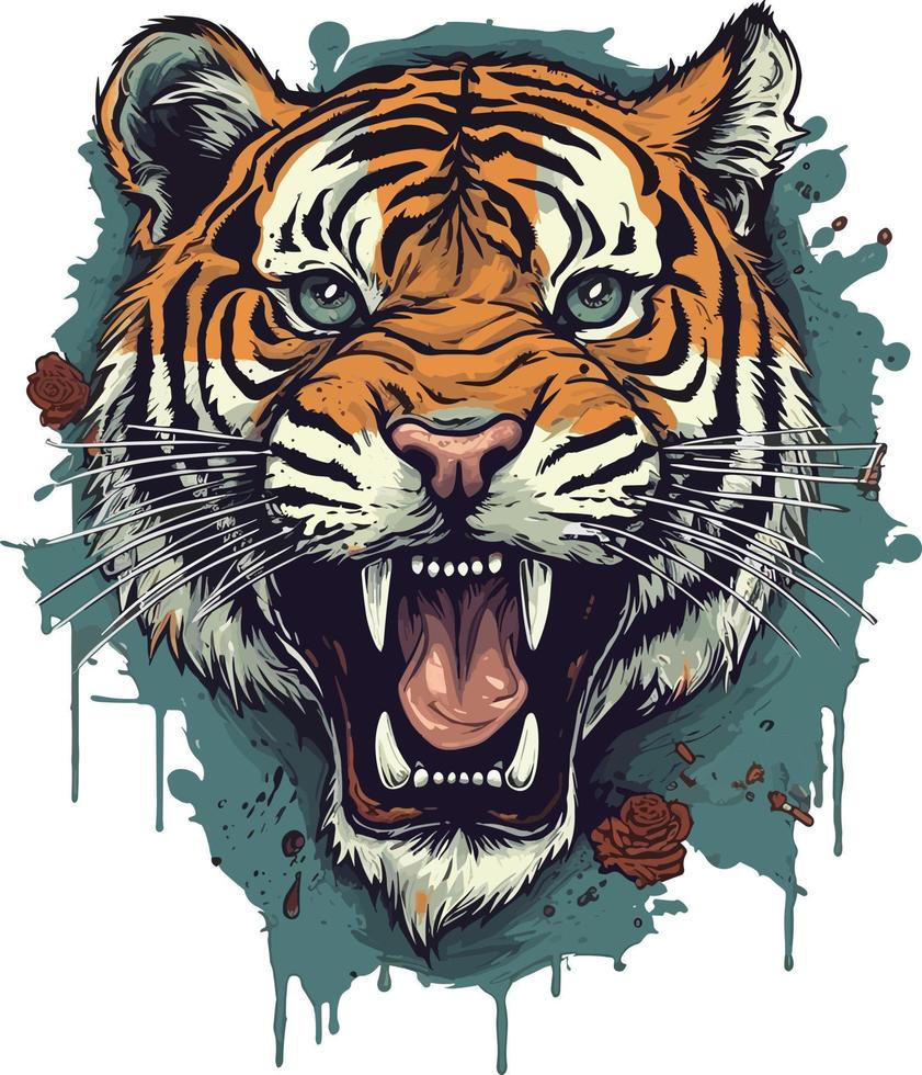 resumen Tigre cara ilustración vector diseño