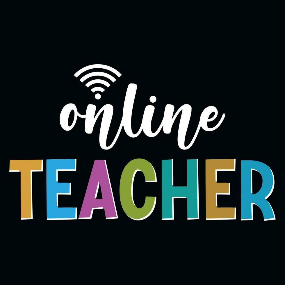 Online teachers typography tshirt design vector
