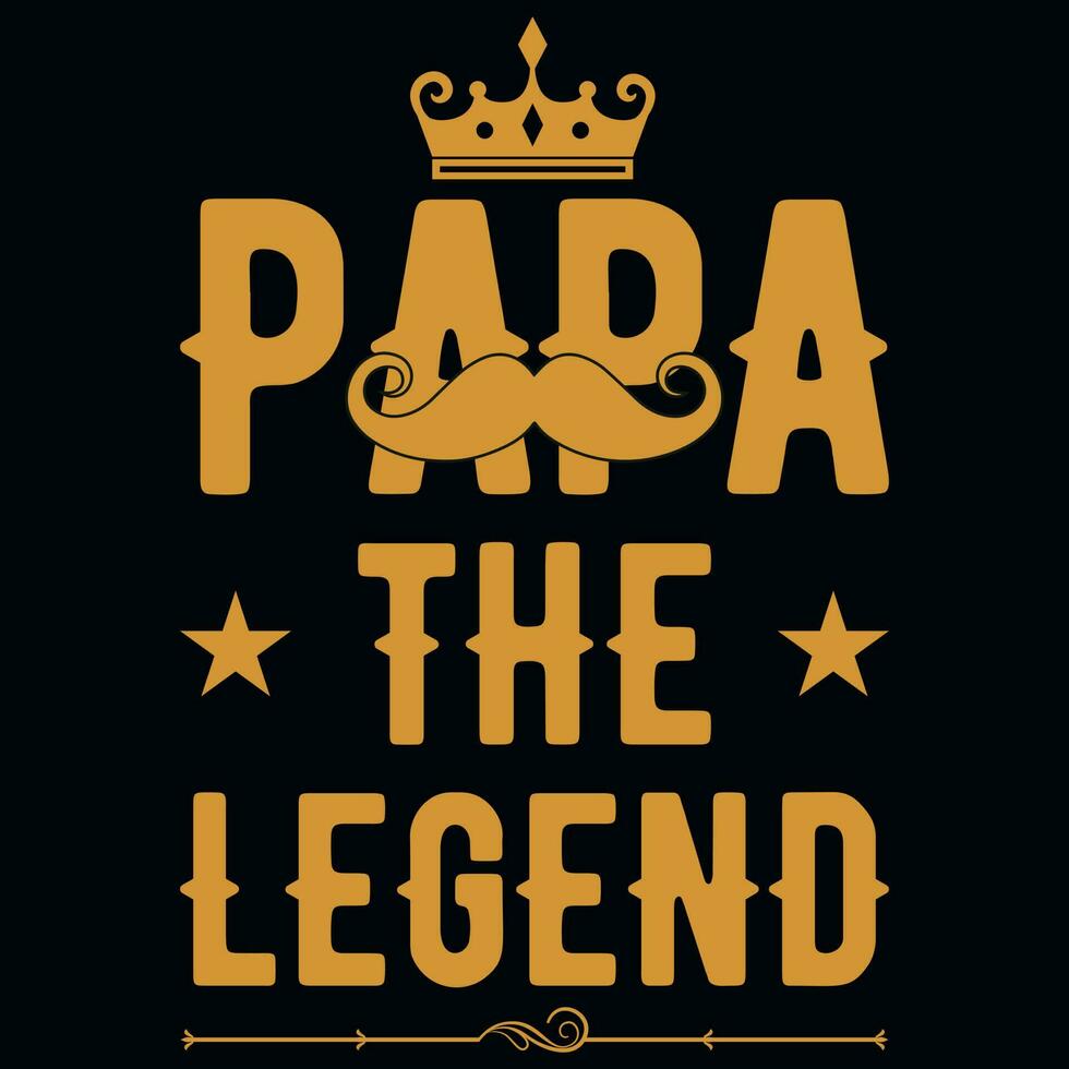 papá el leyenda del padre día tipografía camiseta diseño vector