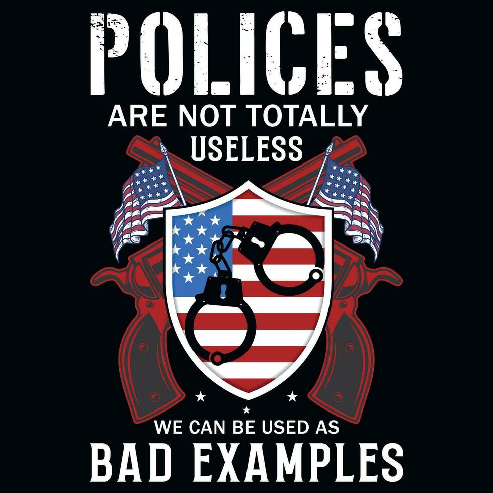 Policeman typography graphics tshirt design vector