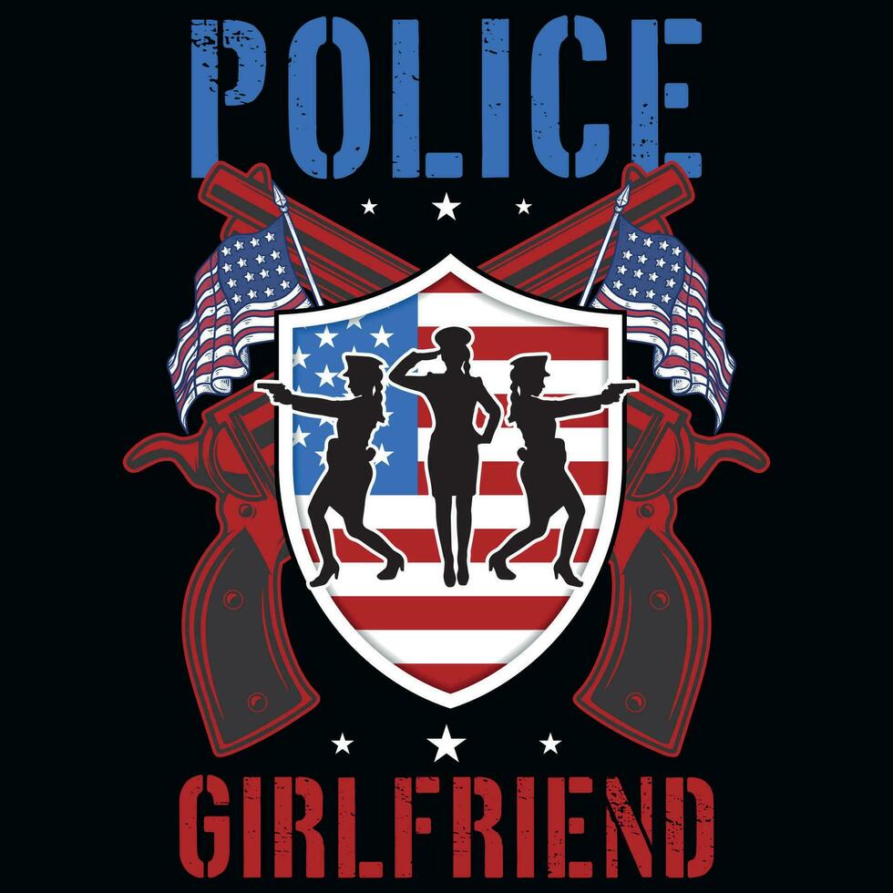 Policeman typography graphics tshirt design vector