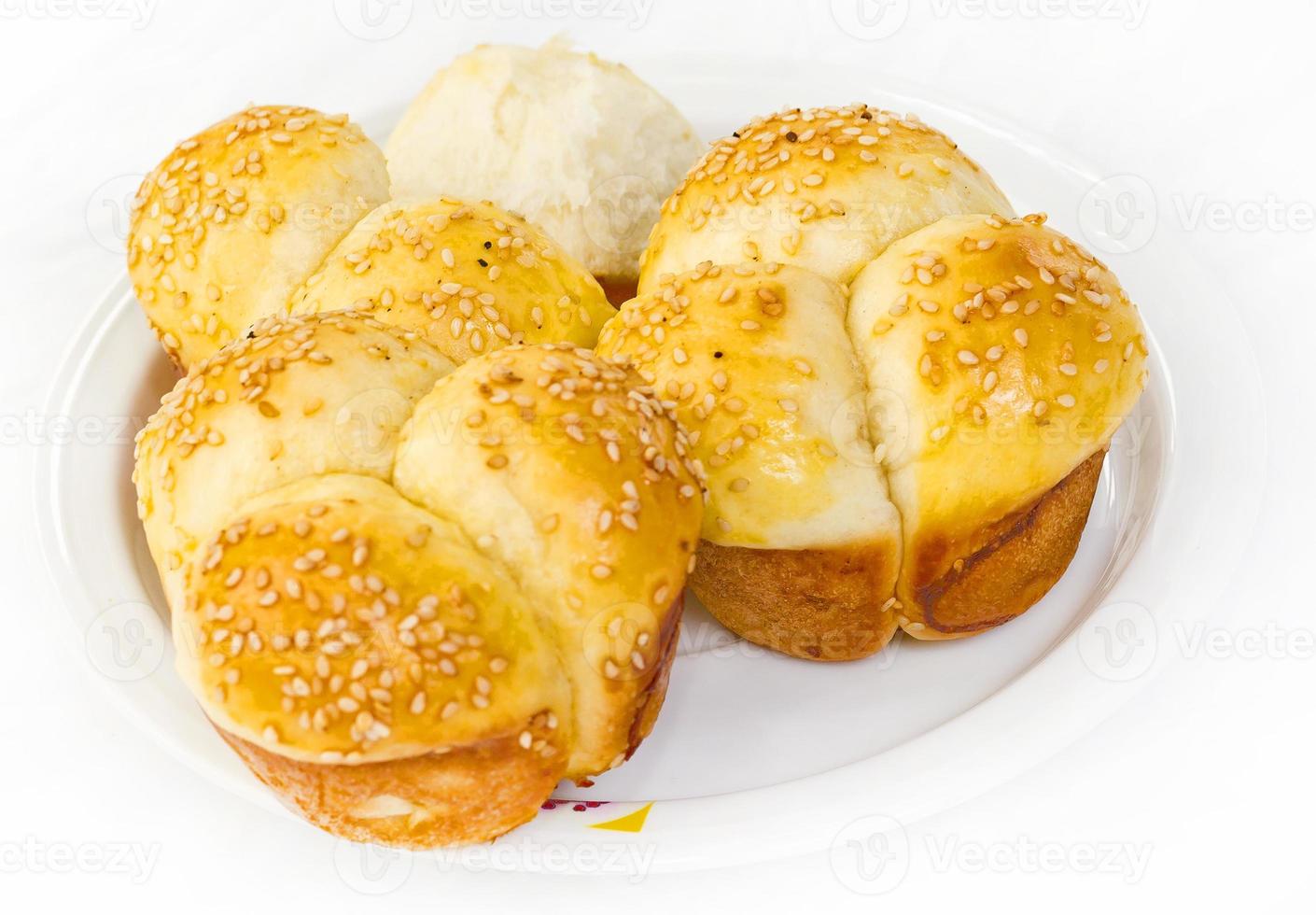 Soft No-Knead Heart shaped Buttery Dinner Rolls with Sesame seeds. photo