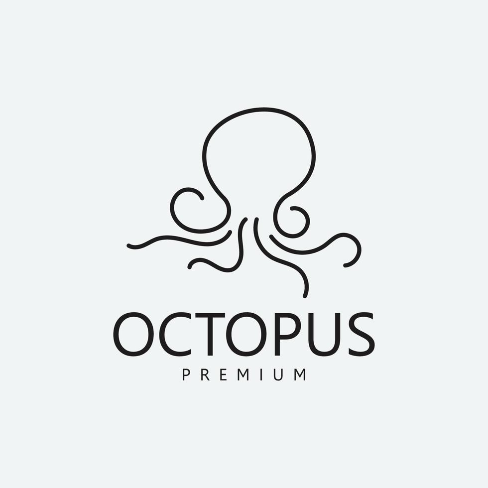 Octopus Vector Illustration Logo Template with Simple Concept