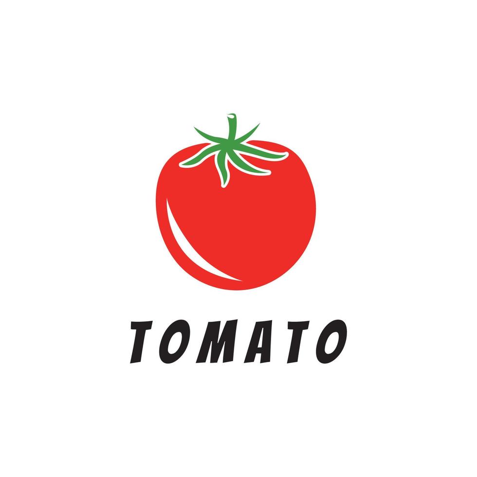 Fresco tomate logo modelo vector ilustración