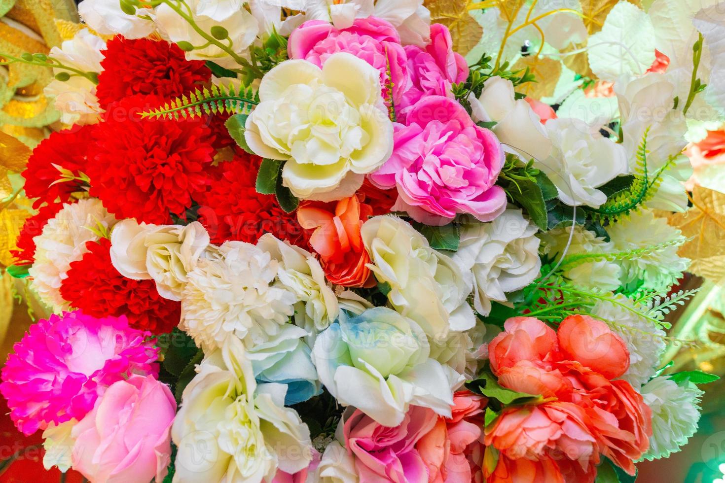 Multi color Hand made paper flower, Wedding decoration and colorful wedding stage in Bangladesh. photo