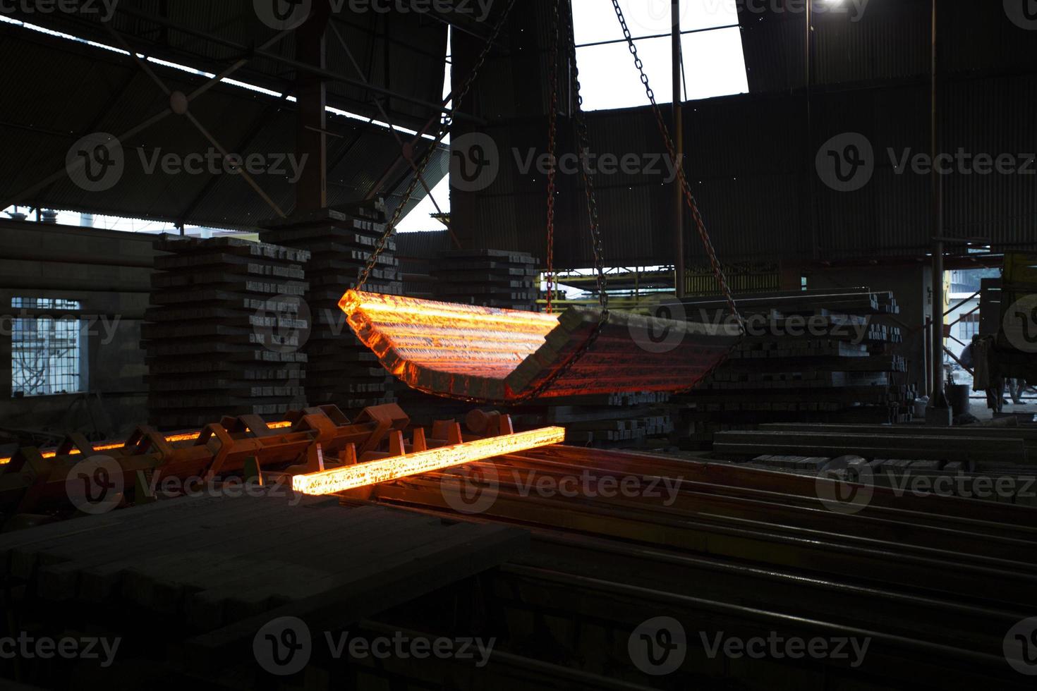 From metal scrap to Iron and iron rod making steel factory at Demra, Dhaka, Bangladesh. photo