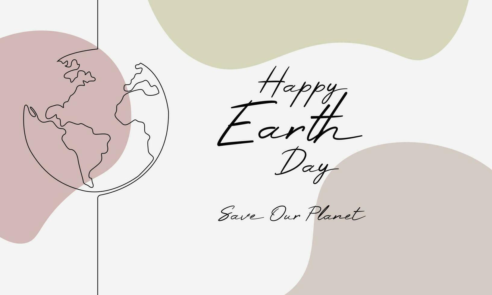 Earth day with world globe hand drawn illustration minimalist background vector