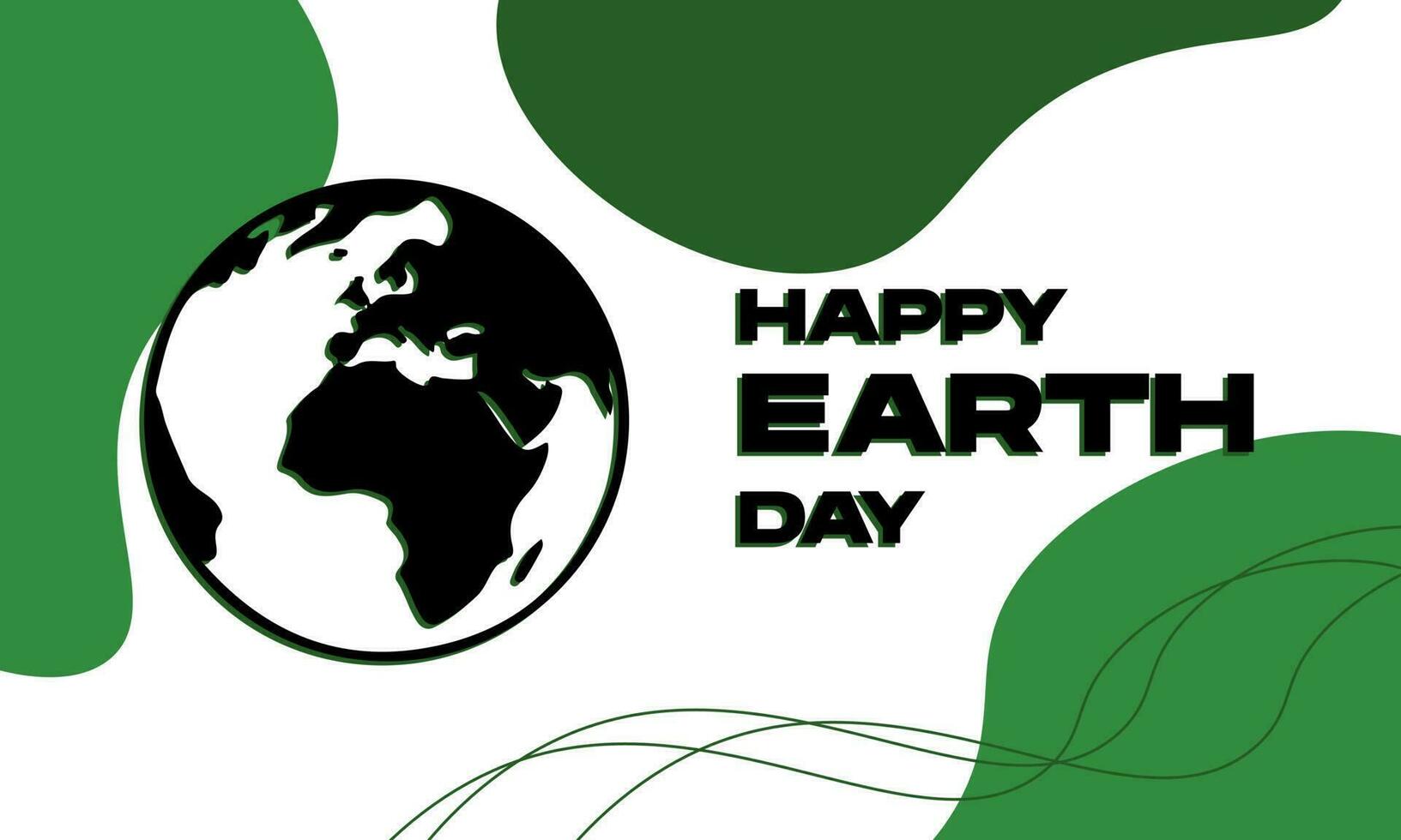 Happy earth day with fluid wavy green trendy background vector