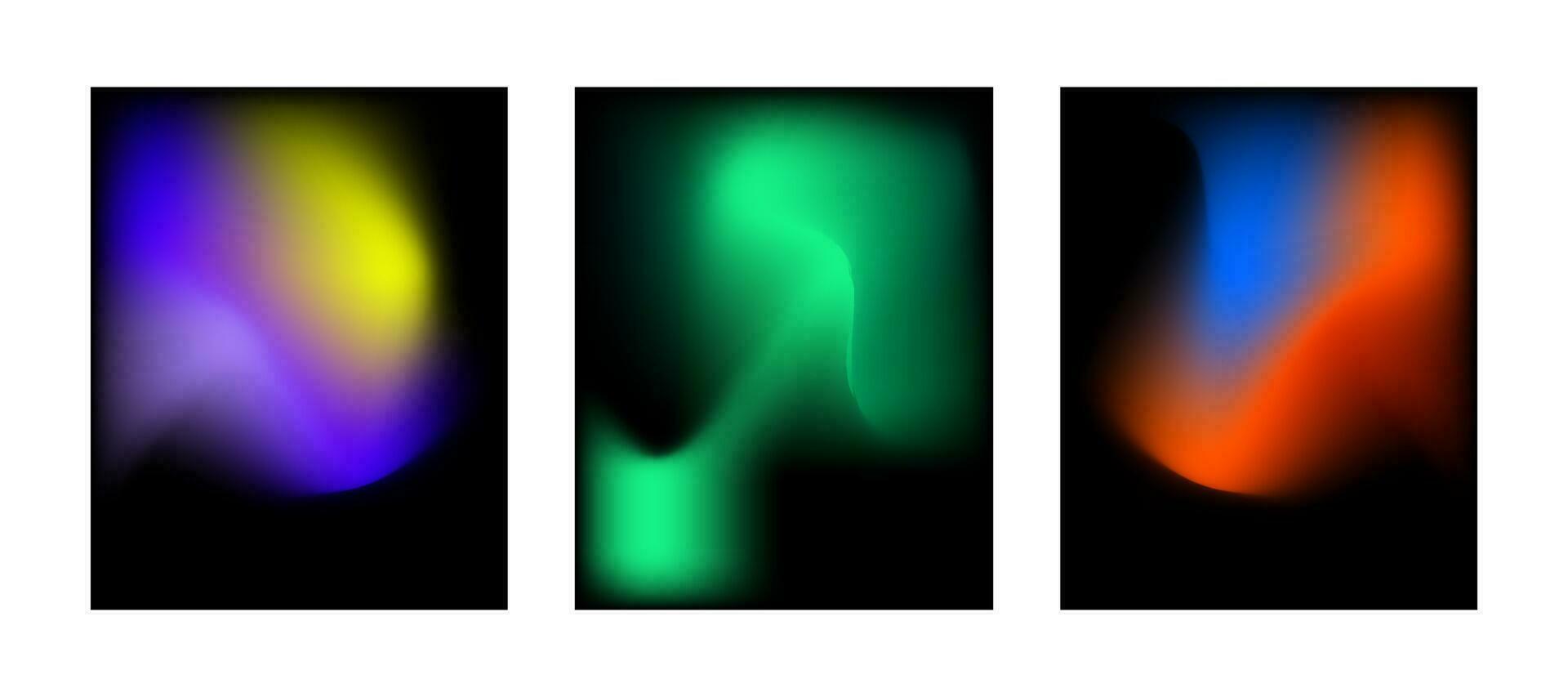 Set of beautiful gradation with gradient and black background vector