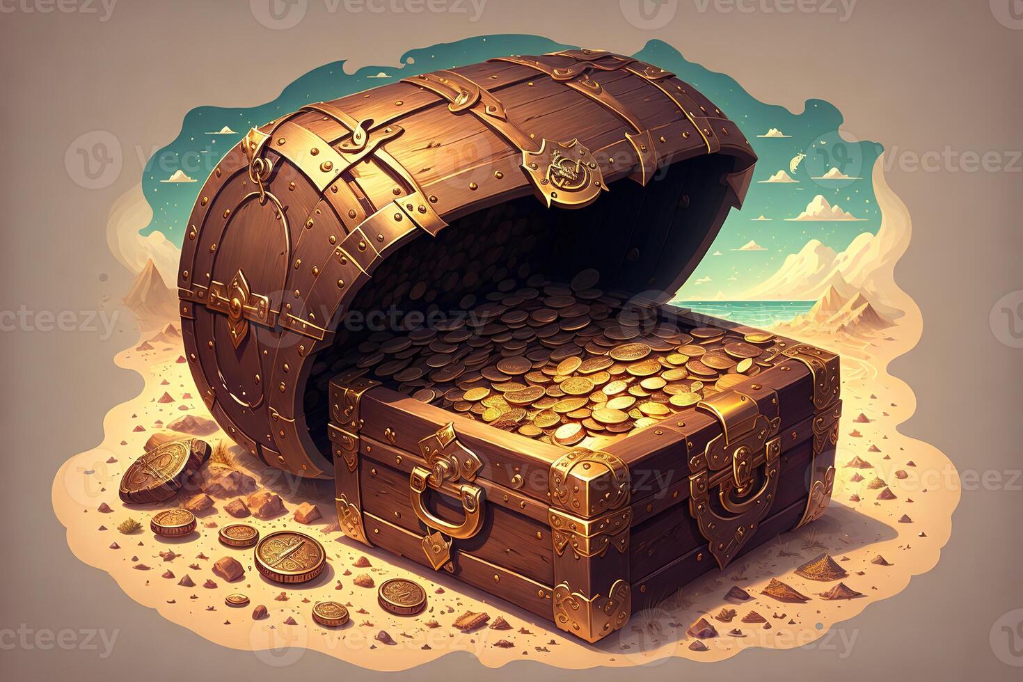 Treasure chest high quality illustration by photo