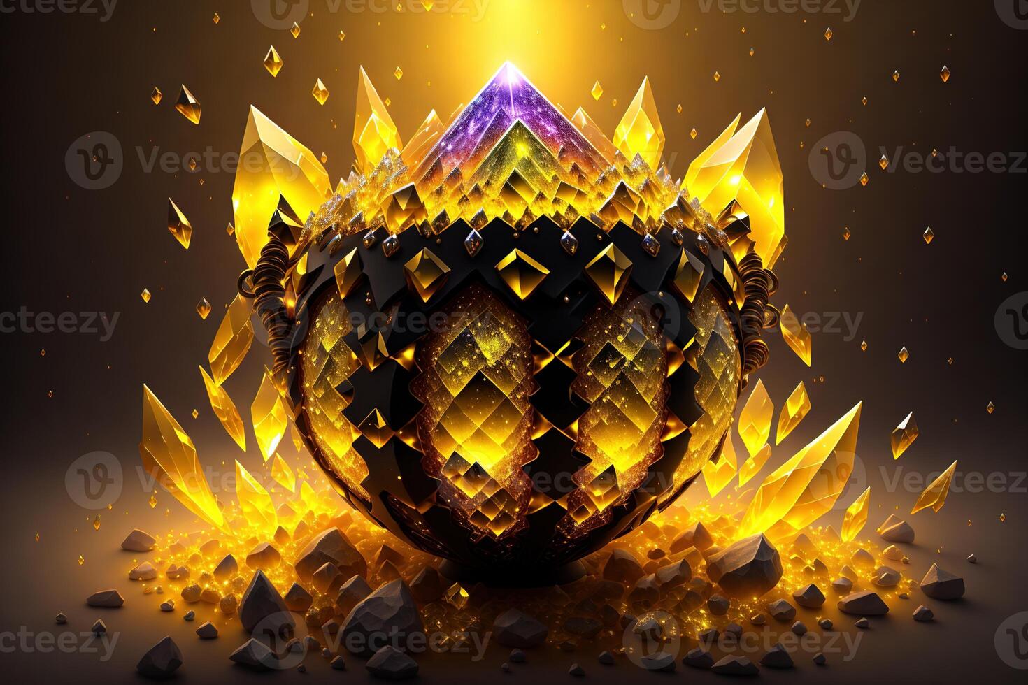 Cauldron made from crystals by photo