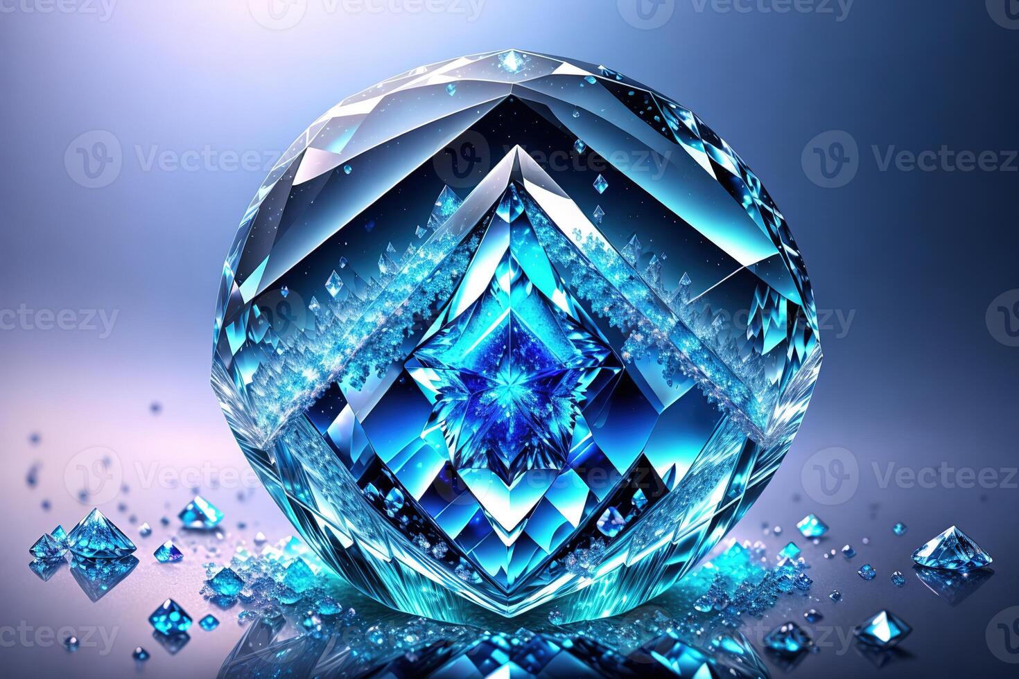 hermosa azul claro cristal ai generado foto