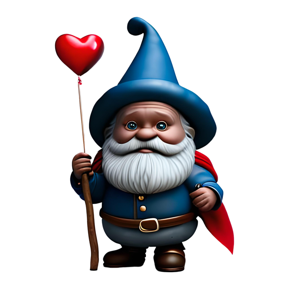 Valentines Day Gnome Holding Love Red Heart png