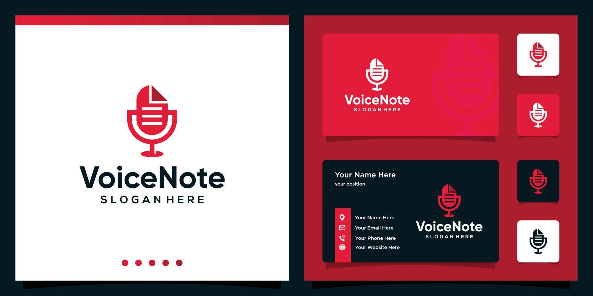 Document notes design template with podcast microphone graphic design vector illustration. Symbol, icon, creative.