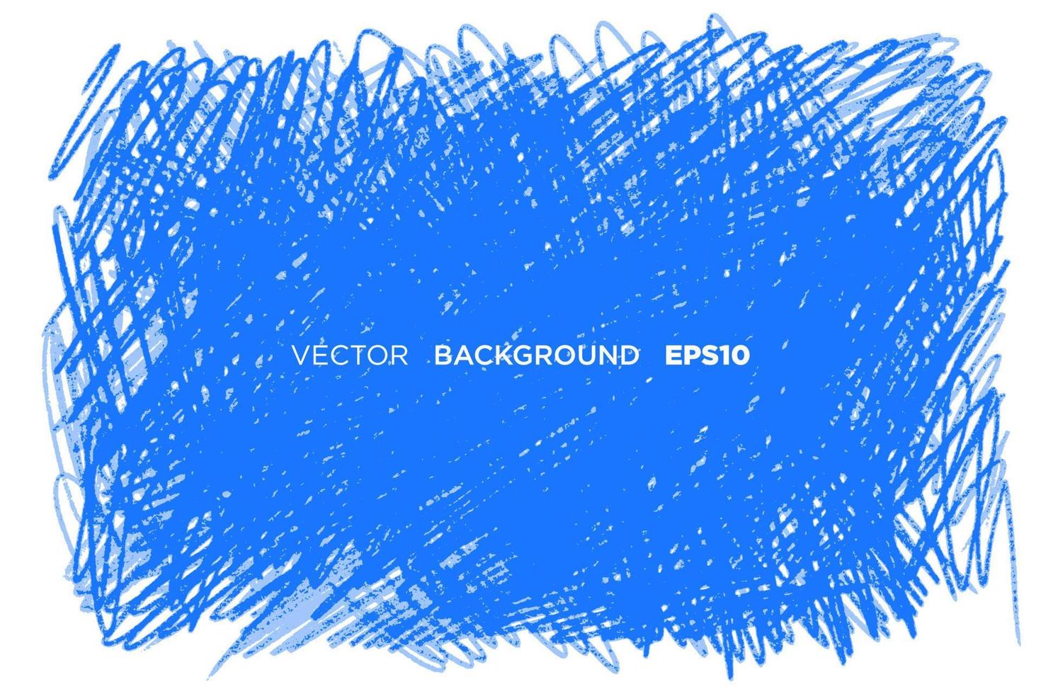 Vector hand drawn big textured stain. Blue color two layers drawn backdrop. Grungy background rectangular shape.