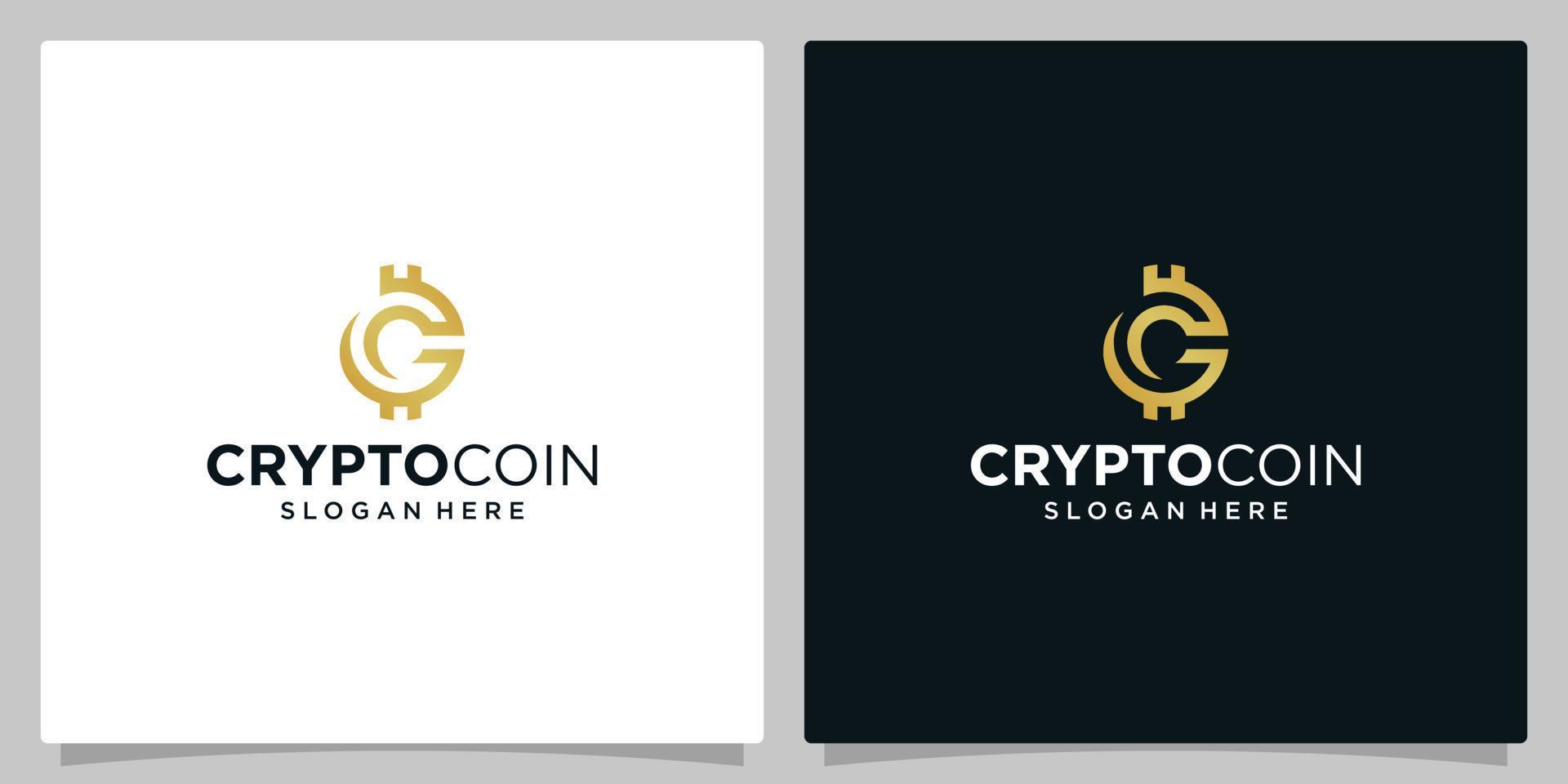 Crypto coin logo template with initial letter C. Vector Digital Money icon, Block chain, financial symbol. Flat style vector illustration