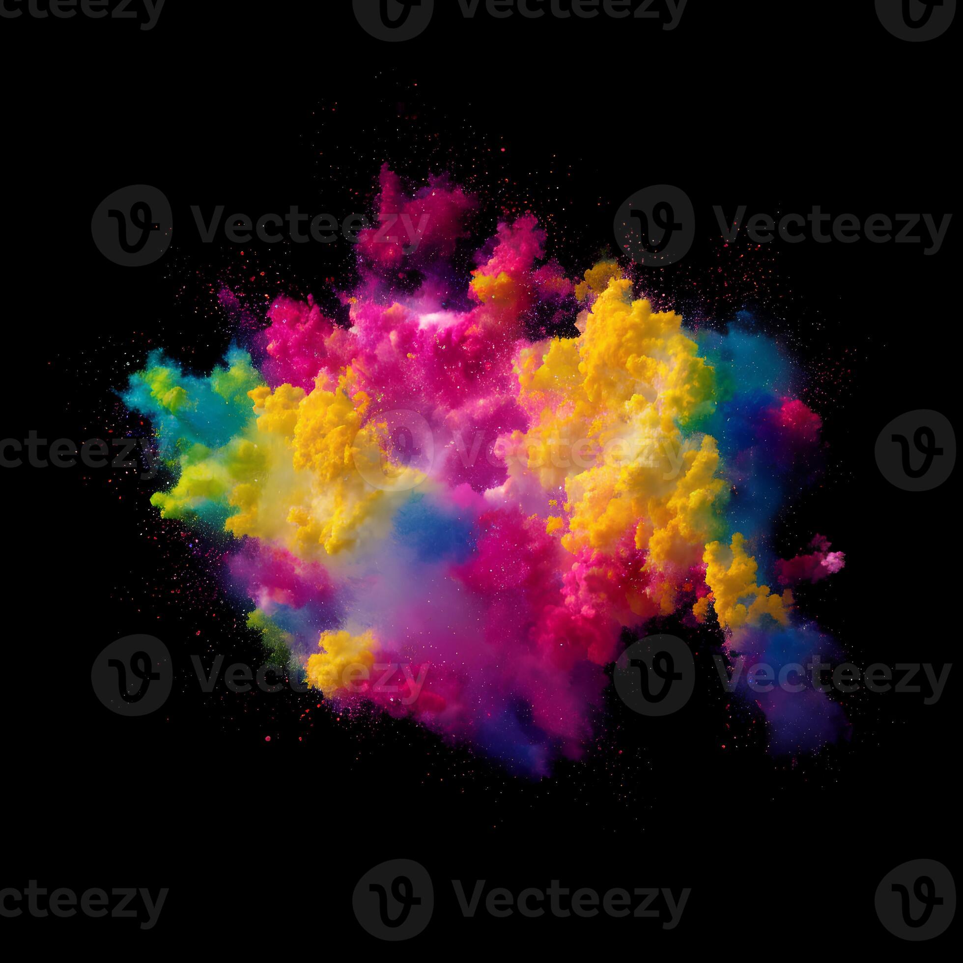 Multicolored paint explosion, Paint scattering explosion of colorful