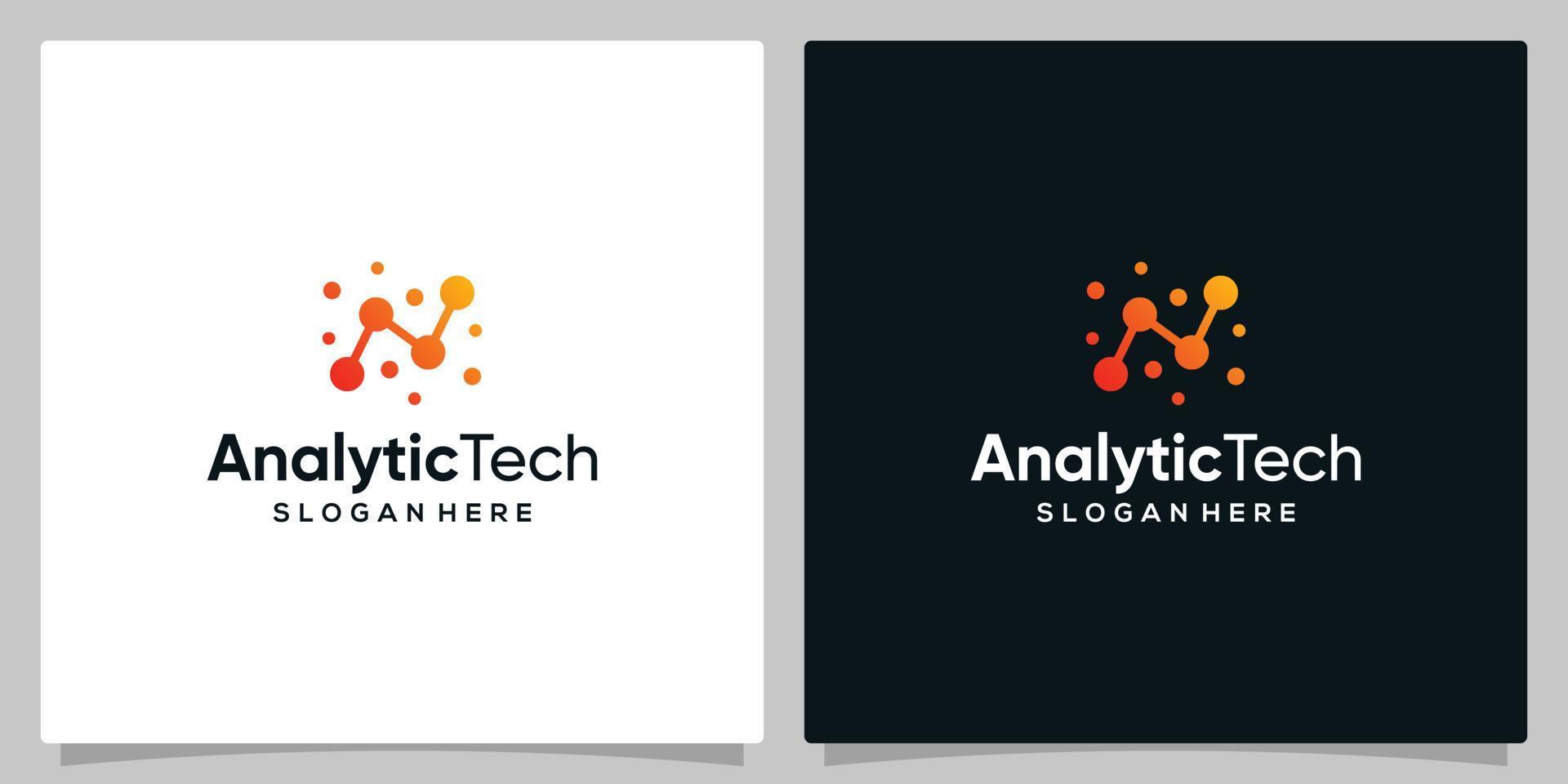 inspirational analytic logo shapes with tech style and gradient colors. icons for business, finance, internet and technology. vector