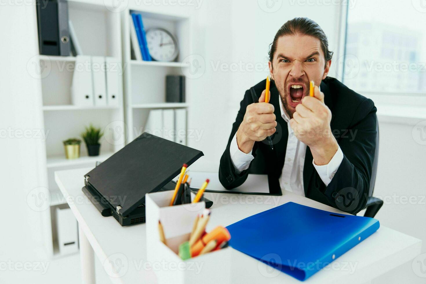 manager emotions work office desk Lifestyle photo