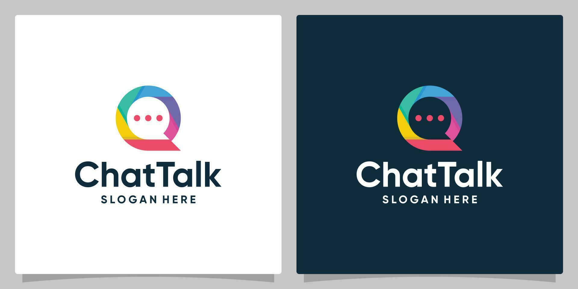 Chat bubble design template with colorful graphic design vector illustration. Symbol, icons, modern, and creative