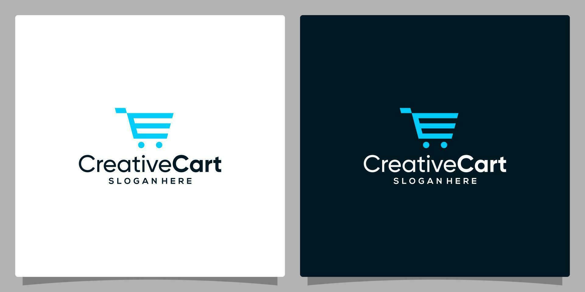 Template design icon logo vector shopping cart with symbol initial letter E. Premium vector