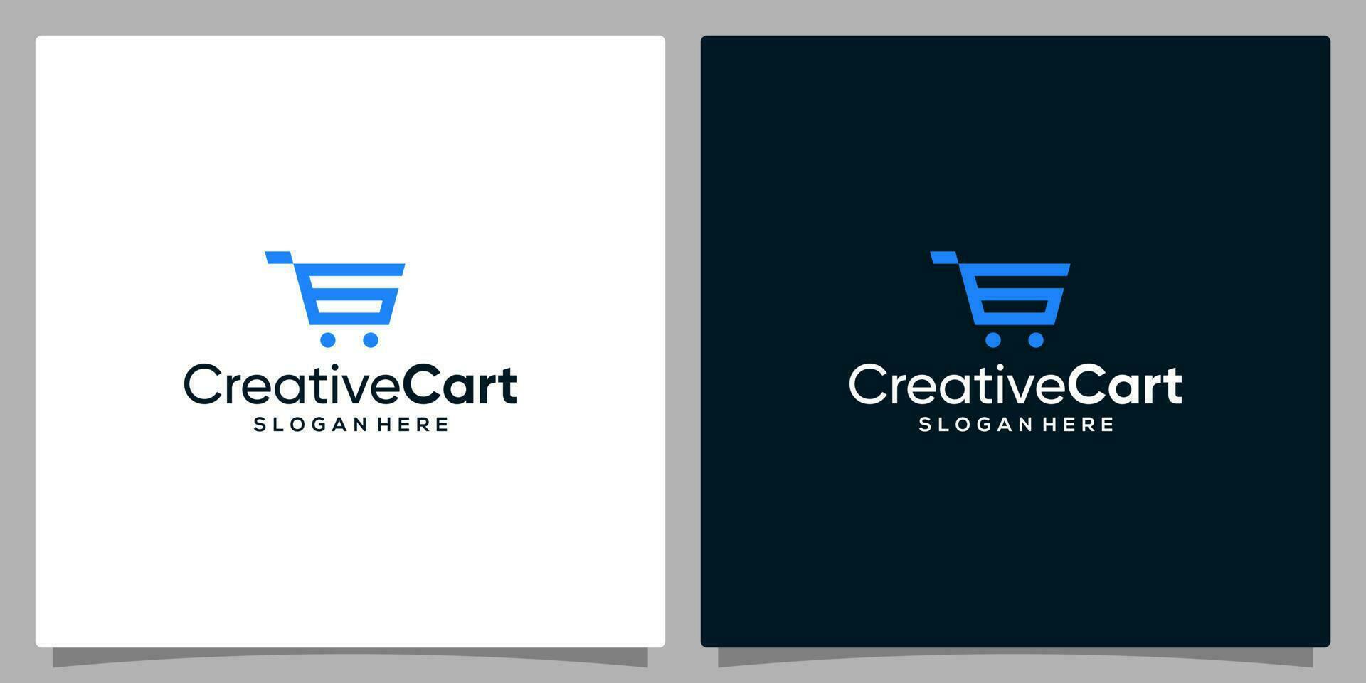 Template design icon logo vector shopping cart with symbol initial letter G. Premium vector