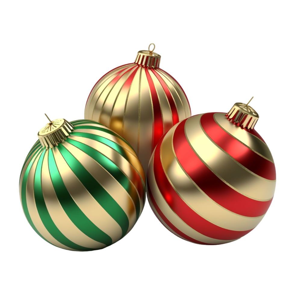 3d Christmas Balls In Red And Green png