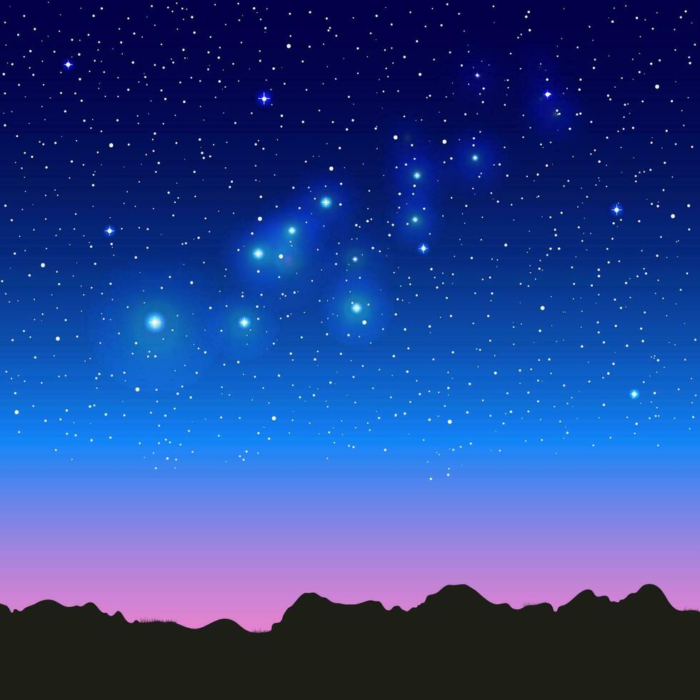 Blue space landscape. vector