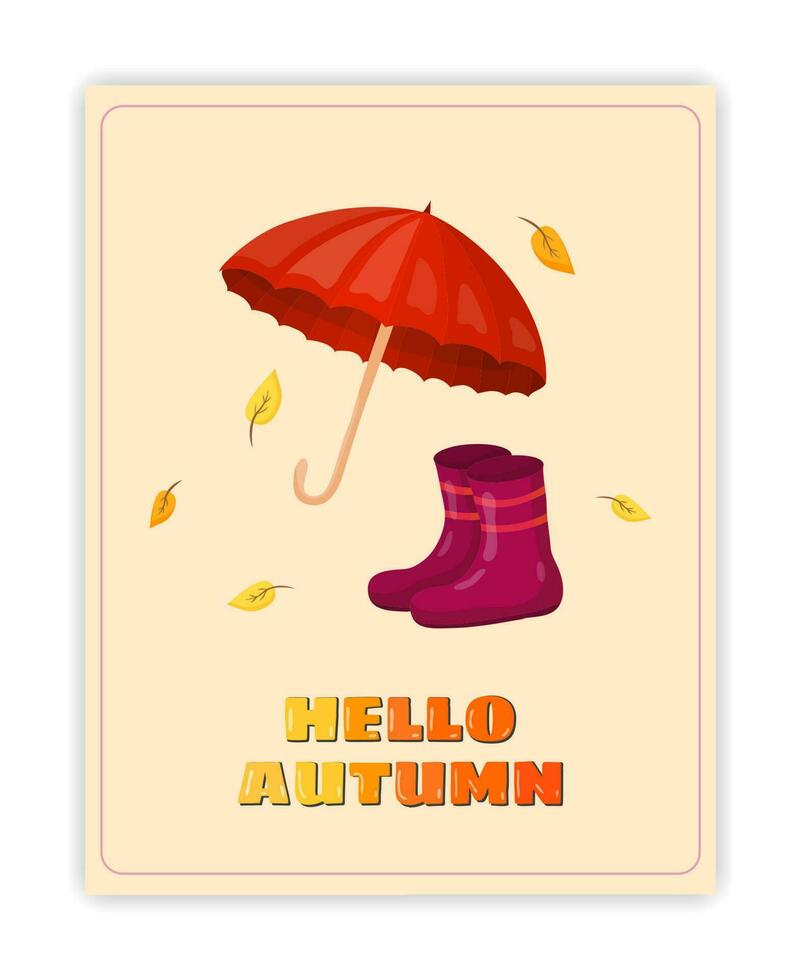 otoño saludo tarjeta. vector