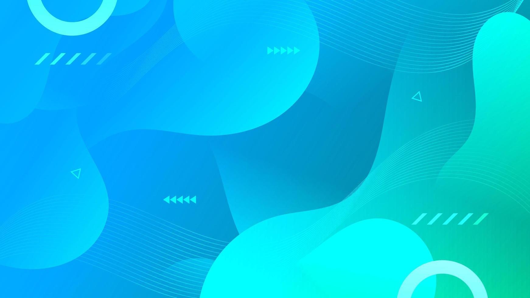 Abstract Gradient green blue liquid Wave Background vector