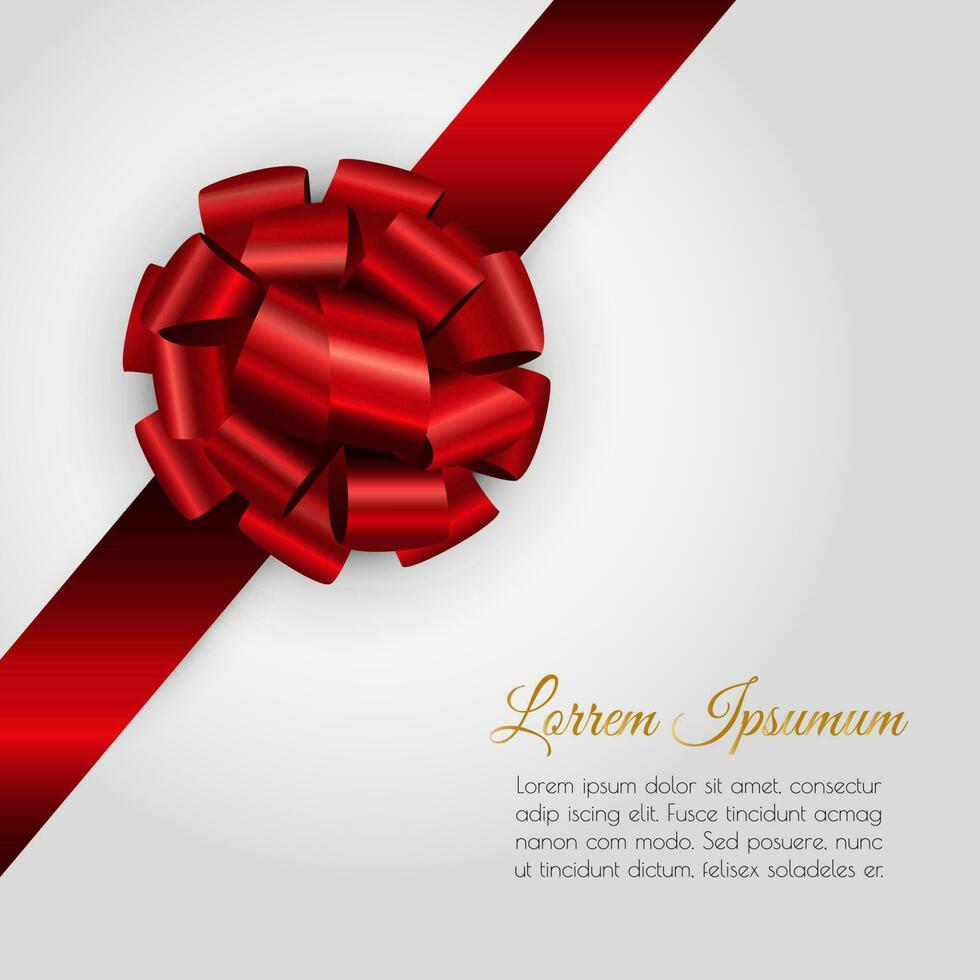 Background with red bow. vector