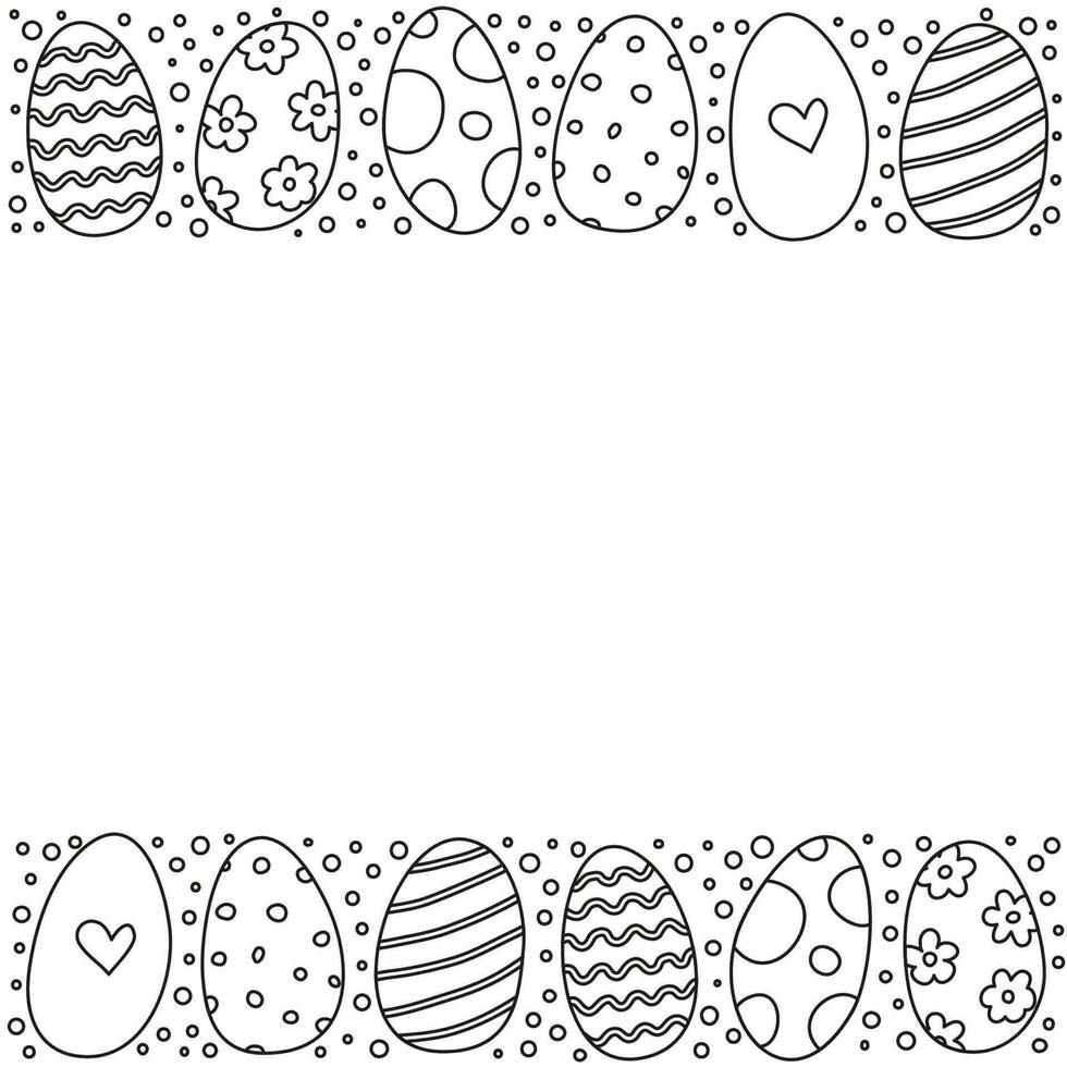 Poster with doodle Easter eggs. vector