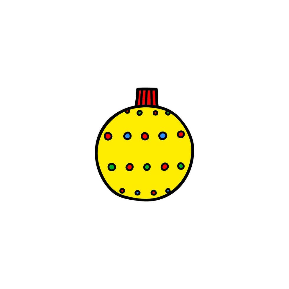 Doodle Christmas ball. vector