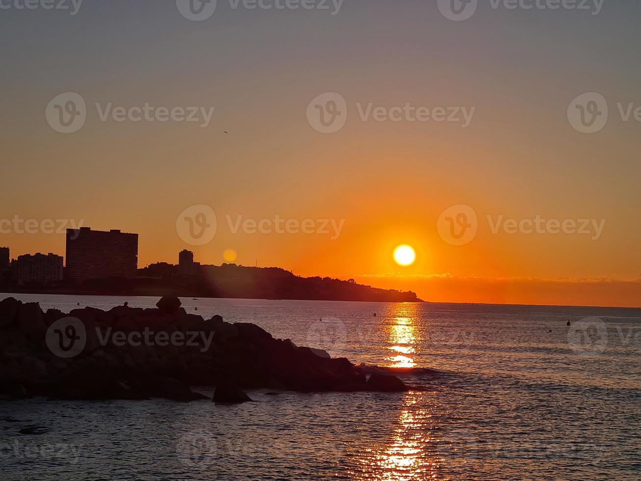 picturesque sunrise on the beach in the Spanish city of Alicante
