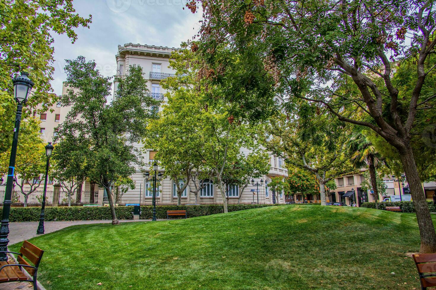 urban green park on a summer day saragossa spain europe photo